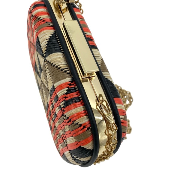Antik Kraft Southwestern Wicker Woven Box Chain Clutch Purse